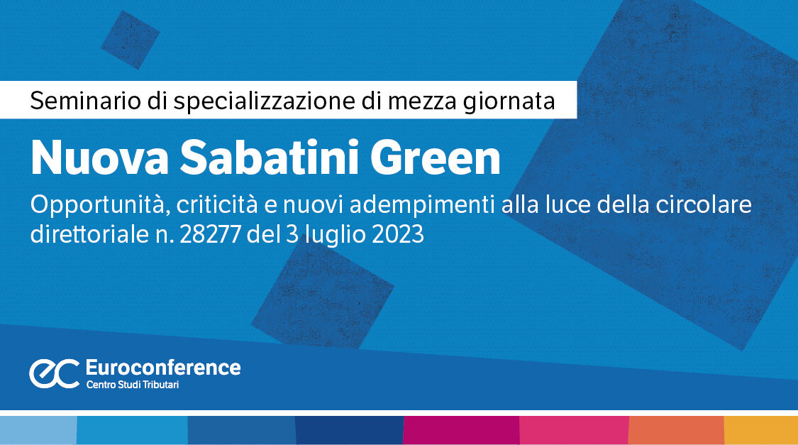 Immagine Nuova Sabatini Green | Euroconference